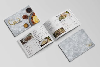 do a modern restaurant menu design, food menu and menu board