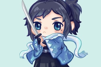 draw cute anime or manga in chibi style