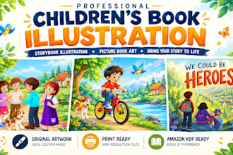 design illustration, book illustration, children story, book illustration