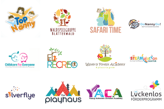design preschool,mother care,childcare ,daycare , care logo