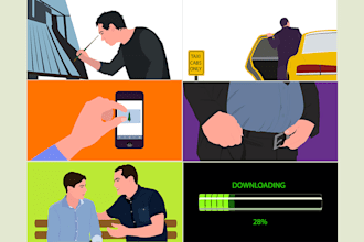 create colored flat illustrations