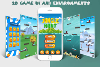 design unique game graphics ui apps ui buttons, screenshot
