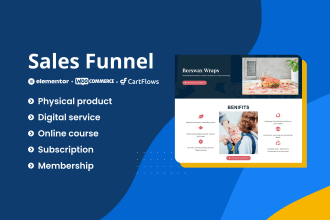 create sales funnel with landing page using cartflows and elementor