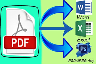 transform your pdf to word, excel or photoshop format