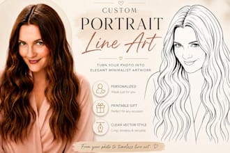 draw line art portrait from your photo into vector art