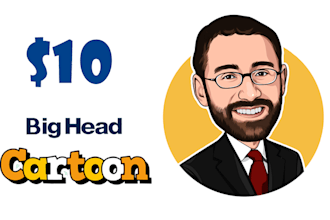 draw big head cartoon caricature within 24 hour