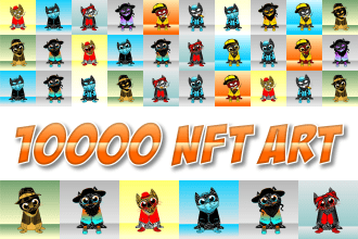 design custom cartoon style nft art collection