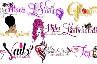 do hair salon,hair extensions, beauty and lashes cosmatics logo