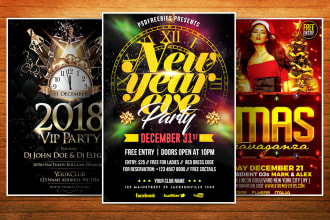 design splendid new year flyer or christmas flyer