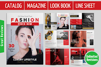 design professional catalog, magazine and product line sheet