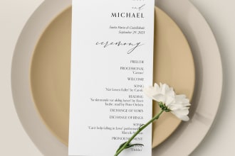 design a beautiful wedding program