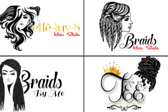 do hair, afro,locs, and braids salon logo