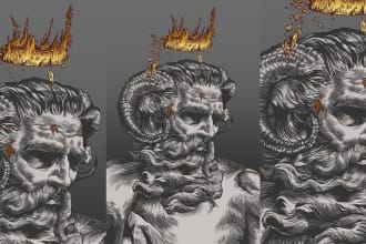 design line art illustration with my realistic style