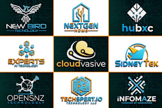 design high tech startup crypto security and technology logo