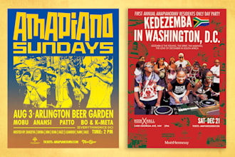 design illustrated retro, pop art event flyer