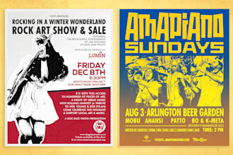 design an illustrated retro music or concert poster