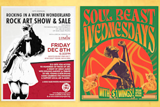 design an illustrated music or concert poster, flyer
