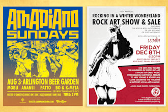 design an illustrated music or concert poster