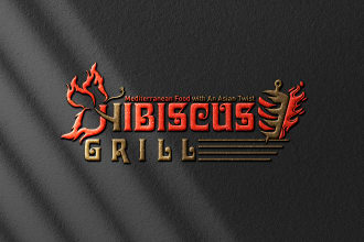 design food, BBQ, tea, café, shop, restaurant, hotel logo