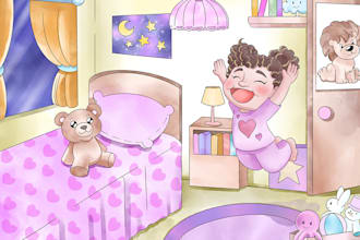 create watercolor children book illustration in my style