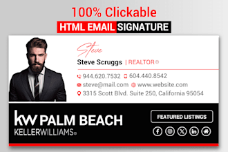 design a clickable HTML email signature, editable signature