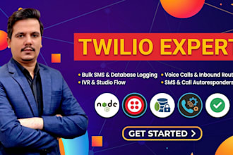 build twilio sms,bulk sms, voice calls, autoresponder