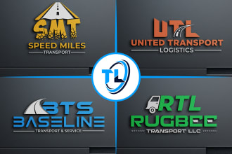 design transport , trucking , logistic and cargo logo