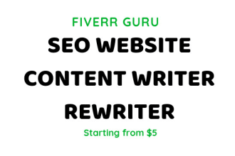 be your professional website SEO content writer and rewriter