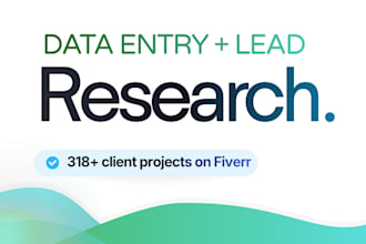 provide accurate data entry and web research