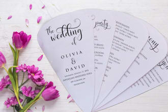 design wedding program petal fans