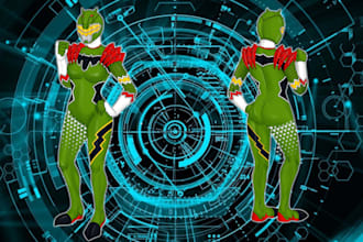 draw your tokusatsu or superhero character in comic style