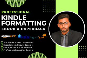 do book formatting, KDP paperback, kindle ebook formatting and layout design