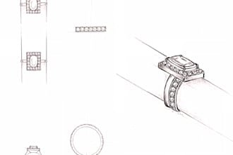 design an elegant jewelry sketch within 24 hours