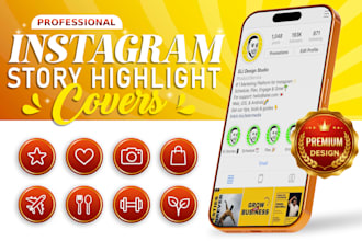 design professional instagram story highlight icons
