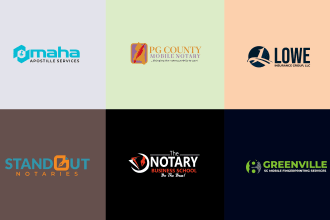 create notary, fingerprinting and apostille signing logo