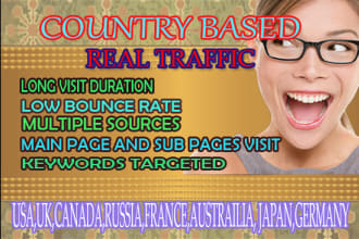 provide unlimited web traffic targeted from usa,uk,aus,france