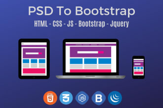 convert sketch, psd to html bootstrap