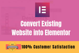 convert existing website to elementor
