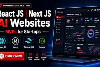 build a react js next js ai website or mvp for startups