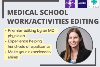 edit your medical school application work and activity descriptions