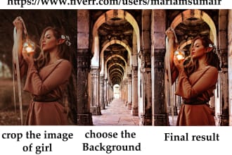 crop the image and change the background