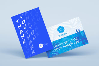 design a modern amazon thank you card, package insert