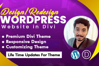 design or redesign wordpress website using elementor, divi