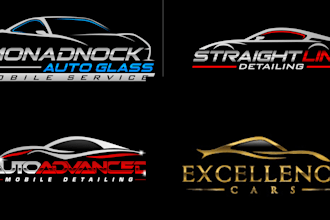 design stylish automobile detailing and car rent logo