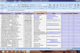 do data entry, web research, find business email and business contacts