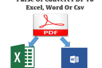parse or convert images and PDF to excel, word or csv