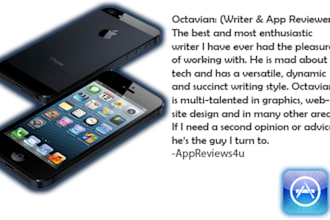 write a PROFESSIONAL iPhone app review