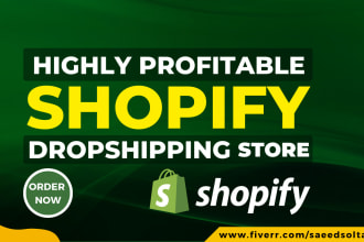 create design shopify  dropshipping store shopify website