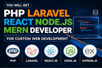 build custom web apps, saas apps, dashboards using react node laravel