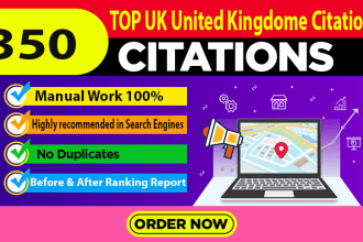 top 350 UK local citations and directory submission for local seo off page